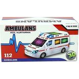 Oyuncak Ambulans Araba Sesli Işıklı - Beyaz
