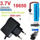 Oyuncak Araba Pili Şarj Cihazı + 3500 Mah 3.7V 18650 Li-Ion Pil Batarya (Kargo Bedava) Orkıdey002993