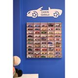 Oyuncak Araba Rafı 50'li Akçaağaç ve Ceviz Rengi ATL9788301579
