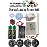 Oyuncak Araba Yapım Seti 1 Paket Plastik Tekerlek Deney İçin 2 Adet Metal Şaft Proje Deney Seti Dc Motor Çark Dişli Okul