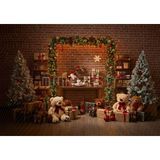 Oyuncak Ayılar ve Noel Köşesi Temalı 200X150CM Arka Plan Stüdyo Fonu