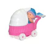 Oyuncak Bebek Arabası Ve Bebek – 22 Cm Arabalı Puset, 20 Cm Bebek, Renkli Kıyafetli Mini Bebek Seti