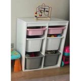 Oyuncak Dolabı Oyuncak Saklama Dolabı (Mdf) Ada Beyaz Renk Montessori Tasarım 18 mm MDF Malzeme ile Üretilmiştir