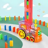 Oyuncak Domino Taşı Yerleştiren Pilli Tren - Renkli