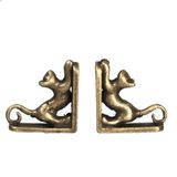 Oyuncak Evi Kedi Kitap Destekleri Antik Bronz Minyatür Kitaplık Çalışma Aksesuarı