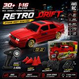 Oyuncak Fabrikası 1:16 Uzaktan Kumandalı 4x4 Drift Araba Şarjlı 2.4g Full Fonksiyon 30 Km/h Retro Rc Araba - Kırmızı