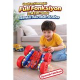 Oyuncak Fabrikası Akrobat Araba Uzaktan Kumandalı Full Fonksiyon Şarjlı Işıklı (16 Cm) 2.4 Ghz Çift Yönlü - Kırmızı