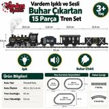 Oyuncak FF-1603C-4C Sesli ve Işıklı Buharlı Tren Oyun Seti - Çok Renkli