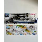 Oyuncak Helikopter Tır Ve Araba Seti Siyah | 33 Cm Tır | 20 Cm Helikopter | 8 Cm Araba Ve Aksesuarlar