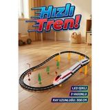 Oyuncak Hızlı Tren Seti 40 Parça - Pilli, Işıklı, Sesli ve Raylı Büyük Boy Tren (308 cm Pist)