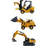 Oyuncak Iş Makinaları Forklift Kepçe Buldozer 3lü Metal Set