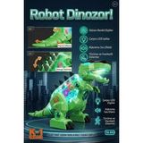 Oyuncak K-1 Gear Şeffaf Gövdeli Işıklı Sesli Yürüyen T-Rex Robot Dinozor Yeşil