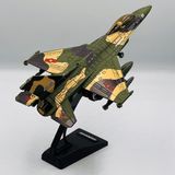 Oyuncak Model Uçak Dahili Şarjlı Buhar Atabilen Metal Kasa Işıklı Sesli Standlı Sürtmeli Savaş Uçağı + Kutulu F-16 (Askeri Yeşil)