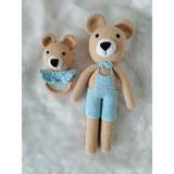 Oyuncak Park Bizim Ayıcık Uyku Arkadaşı ve Çıngırak Amigurumi Organik Oyuncak