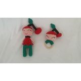 Oyuncak Park Kiraz Kız Uyku Arkadaşı ve Çıngırak Amigurumi Organik Oyuncak
