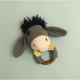 Oyuncak Park Sevimli Eşek Çıngıraklı Diş Kaşıyıcı Amigurumi Organik Oyuncak