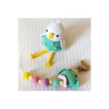 Oyuncak Park Sevimli Kuş Çıngırak ve Emzik Zinciri Amigurumi Organik Oyuncak