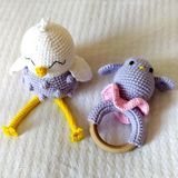 Oyuncak Park Sevimli Kuş ve Çıngırak Amigurumi Organik Oyuncak