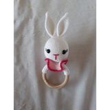 Oyuncak Park Şirin Tavşan Çıngırak Amigurumi Organik Oyuncak