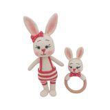 Oyuncak Park Tavşan Papi Uyku Arkadaşı ve Çıngırak Amigurumi Organik Oyuncak