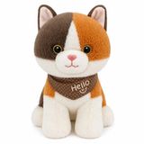 Oyuncak Peluş Kedi Köpek 26 CM Uyku ve Oyun Arkadaşı Yumuşak Hediyelik Sevimli Bebek Yastığı Sevgili Hediyesi (Gri-Turuncu)