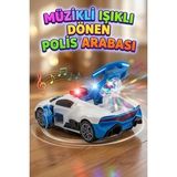 Oyuncak Polis Arabası - Müzikli Işıklı 360 Derece Dönen ve Kapıları Açılan Pilli Araba (25 cm)