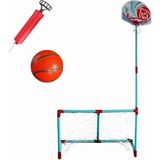 Oyuncak Portatif Kale-Pota Oyun Seti - Futbol Kalesi Basket Potası 2'li Oyun Seti - Çok Renkli