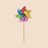 Oyuncak Puantiyeli Rüzgar Gülü - Renkli - 25 Cm