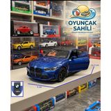 Oyuncak Sahili Bmw M4 Yeni Kasa Koleksiyon Model 1.36 Scale Diecast Orjinal Metal Araba Pullback Kapıları Açılır Çekbırak Mavi