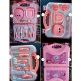 Oyuncak Sahili Çantalı Doktor Set Diş Fırçası Dişler Fırça Dişçi Set Meslek Oyunu 9 Parça Oyuncak Çanta 23X38CM