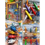 Oyuncak Sahili Havaalanı 10LU Metal Uçak Helikopter Terminal Airport Havalimanı 10 Parça Metal Oyuncak Set