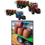 Oyuncak Sahili Römorklu Traktör Işıklı 3 Sesli Orman Oyuncakları Çiftlik Varil Taşıyıcı Motor Kapağı Açılır 42 cm