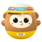 Oyuncak Sesli Işıklı Müzikli Projeksiyonlu Hareketli Davullu Pilli Sallanan Bebek Oyuncağı Emekleme 5in1 Bebek Aktivite Oyuncağı (kahverengi)