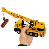 Oyuncak Sesli ve Işıklı Metal 1:28 Ölçek Çek Bırak İnşaat Araçları Kapıları Açılabilen Die Cast Model İş Makinaları (Vinç)