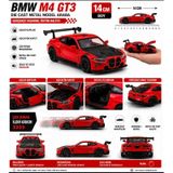 Oyuncak Spor Araba 14 Cm Metal Diecast Model Çek Bırak Açılır Kapı Bmw M4 Gt3 Competition Kırmızı