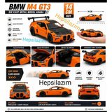 Oyuncak Spor Araba Metal Bmw M4 Gt3 Competition Racing Diecast Premium Model Araç 14 cm Açılır Kapı - Turuncu