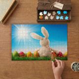 Oyuncak Tavşan ve Renkli Yumurtalar Tasarımı 240 Parça Ahşap Puzzle Ahşap Kutuda MP10607