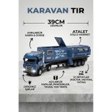 Oyuncak Tır Ve Karavan Seti - 39Cm Büyük Boy Metal Kupa Işıklı Sesli Çek Bırak Oyuncak Araba