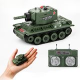 Oyuncak Uzaktan Kumandalı Mini Tank 1:64 Ölçek 8 cm RC Tank 360° Dönüş Şarjlı Işıklı Hareketli Kule Dahili Typc-E Şarjlı