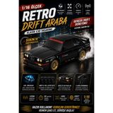 oyuncakgidiyor 1/16 4WD 50 KM Hızlı E30 RC Drift Uzaktan Kumandalı Yedek Lastikli Oyuncak Drift Araba Siyah