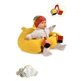 Oyuncaklı Bebek Oturma Destek Minderi - Devrilmez Bebek Koltuğu - Büyük Bebek Oturağı Sarı
