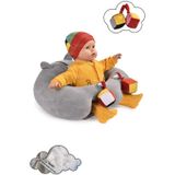 Oyuncaklı Bebek Oturma Destek Minderi - Devrilmez Bebek Koltuğu - Elyaflı Büyük Bebek Oturağı Gri