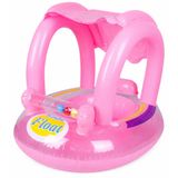 Oyuncaklı Bebek Yüzme Şamandırası, Güneşlikli Şişme Yüzme Simidi, 0-4 Yaş 25 Kg Taşıma Kapasiteli, Bacak Yerli Güneşe Dayanıklı Havuz Deniz Tatil Kullanımı İçin Gölgelikli Bebek Şamandırası