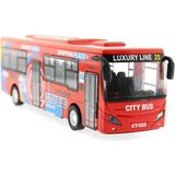 Oyuncakmatik Sesli ve Işıklı Die Cast Turist Otobüs - Kırmızı - Renkli