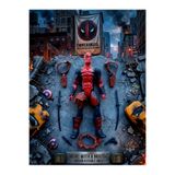 OYUNCAKSAHİLİ Deadpool Oyuncak Dolgu Et Koleksiyon 16.5cm Figür 7 Parça Aksesuarlı Yurtdışı Özel Ürünler Işıklı Deadpol Hareketli Eklemler