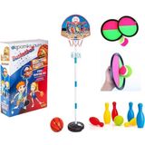 Oyuncakzade Ayaklı Ayarlanabilir Basketbol Potası At Tut Yakala Bowling Spor Oyuncakları Seti