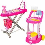 Oyuncakzade Barbie Oyuncak Temizlik Arabası + Barbie Oyuncak Ütü Masası Eğitici Oyuncak Set