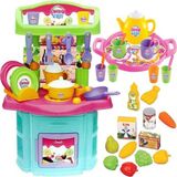Oyuncakzade Candy Kız Çocuk Oyuncak Mutfak Seti + Çay Seti + Market Sepeti Komple Set / Kız Oyuncak