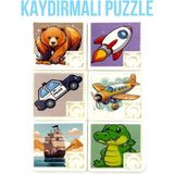 OyuncakZade Çocuklar Için Eğitici Öğretici Kaydırmalı Puzzle Bulmaca Yapboz 6 Adet