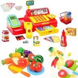 Oyuncakzade Oyuncak Market Yazar Kasa + 12 Parça Meyve Kesme Oyunu 52 Parça Eğitici Set